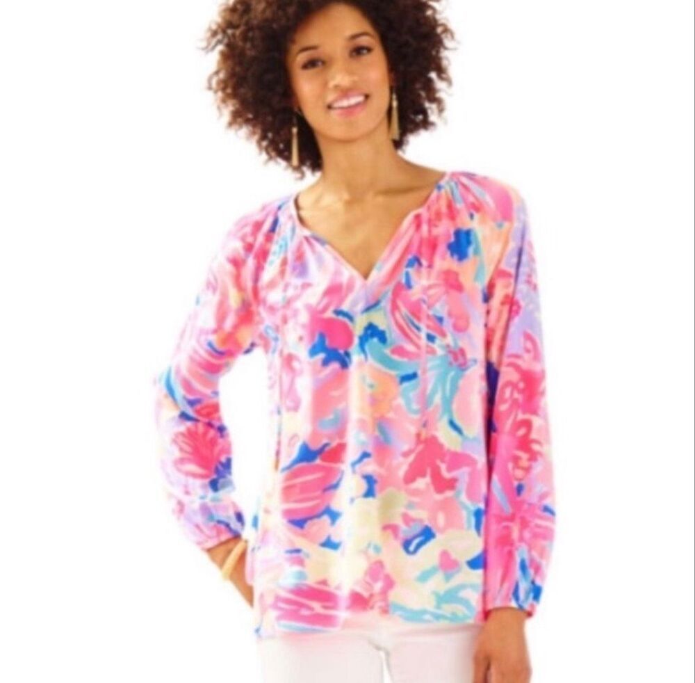Lilly Pulitzer Willa Top Playa Hermosa Print Women’s Size Small